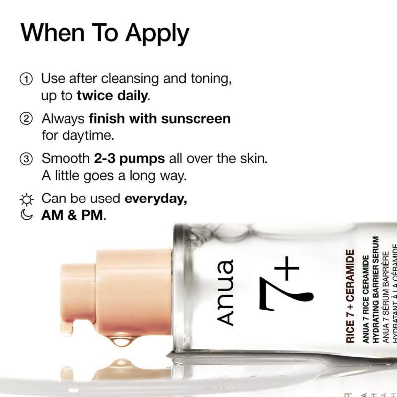 Anua - Rice 7+ Ceramide Hydrating Barrier Serum - additional product view 6 - wholesale