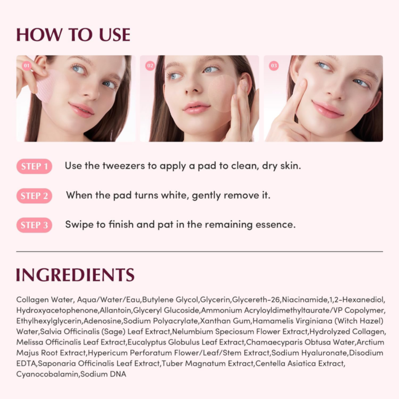 EQQUALBERRY - Collagen Pore-Tight Up Gel Toner Pads - additional product view 9 - wholesale